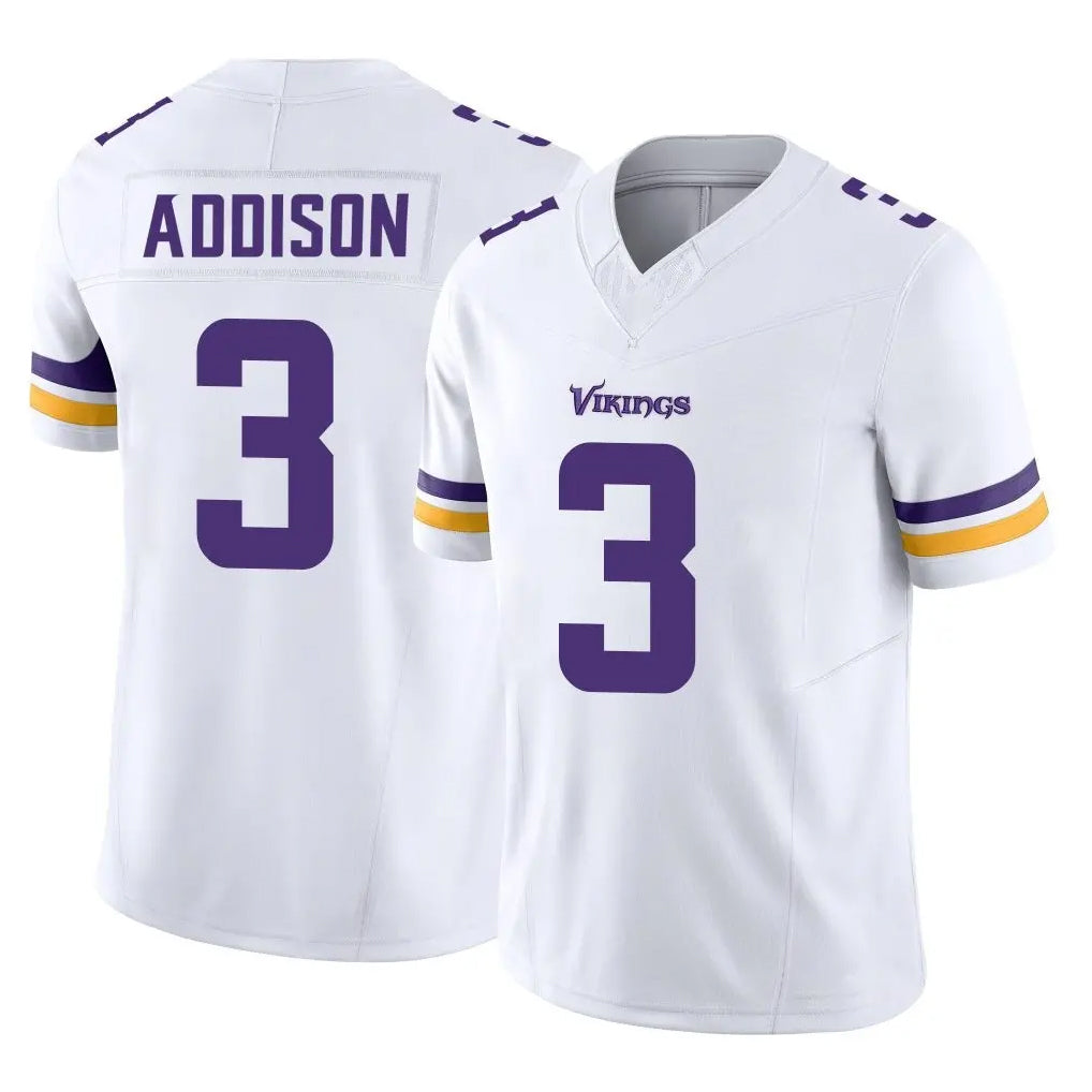 M.Vikings #3 Jordan Addison Player White Limited Vapor F.U.S.E. Home Game Ldoa Stitched Jerseys
