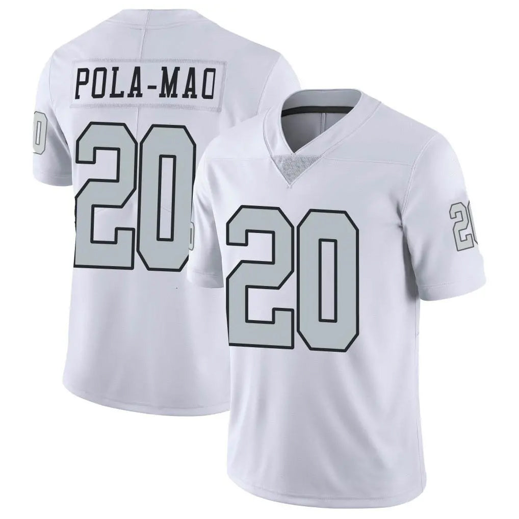 LV.Raiders #20 Isaiah Pola-Mao Player White Limited Color Rush Home Game Ldoa Stitched Jerseys