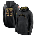 LA.Chargers #45 Tuli Tuipulotu Player Black Salute to Service Hoodies Limited Game Ldoa Stitched Jerseys