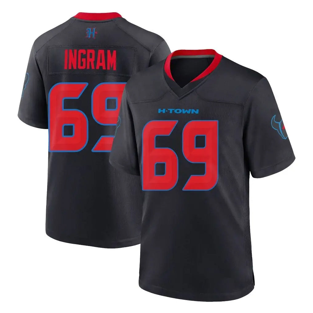 H.Texans #69 Ed Ingram Player Navy 2nd Alternate Home Game Ldoa Stitched Jerseys