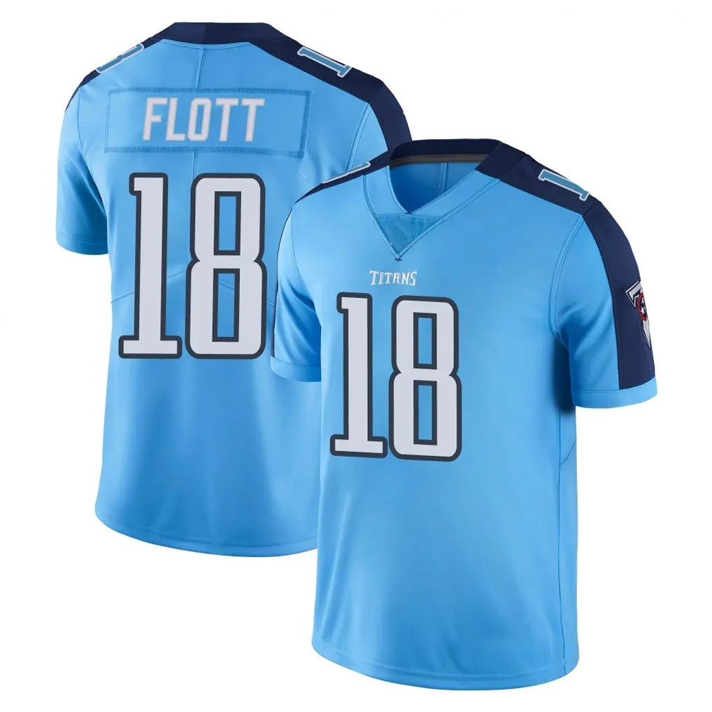 T.Titans #18 Cor'Dale Flott Player Light Blue Limited Color Rush Home Game Ldoa Stitched Jerseys