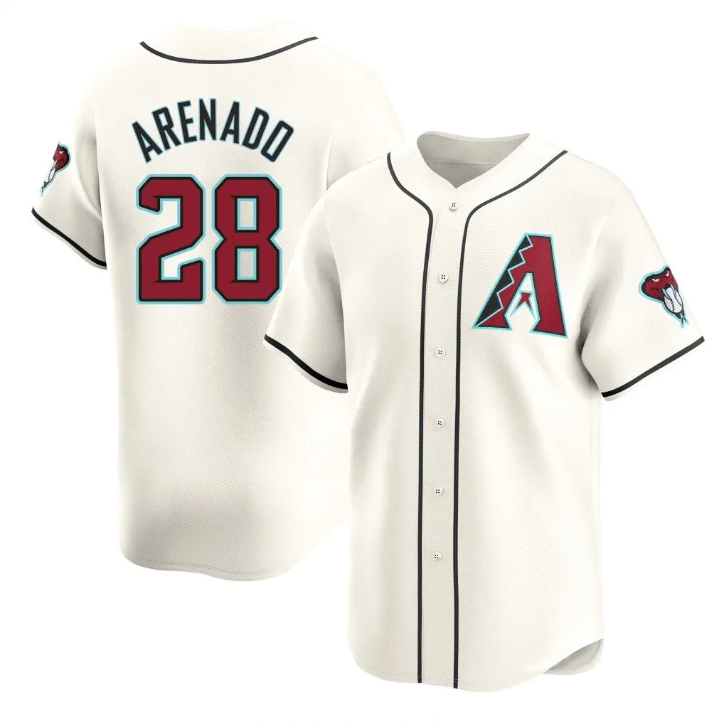 A.Diamondbacks #28 Nolan Arenado Player Cream Limited Home Game Ldoa Stitched Jerseys