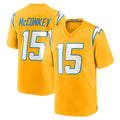 LA.Chargers #15 Ladd McConkey Player Gold Home Game Ldoa Stitched Jerseys