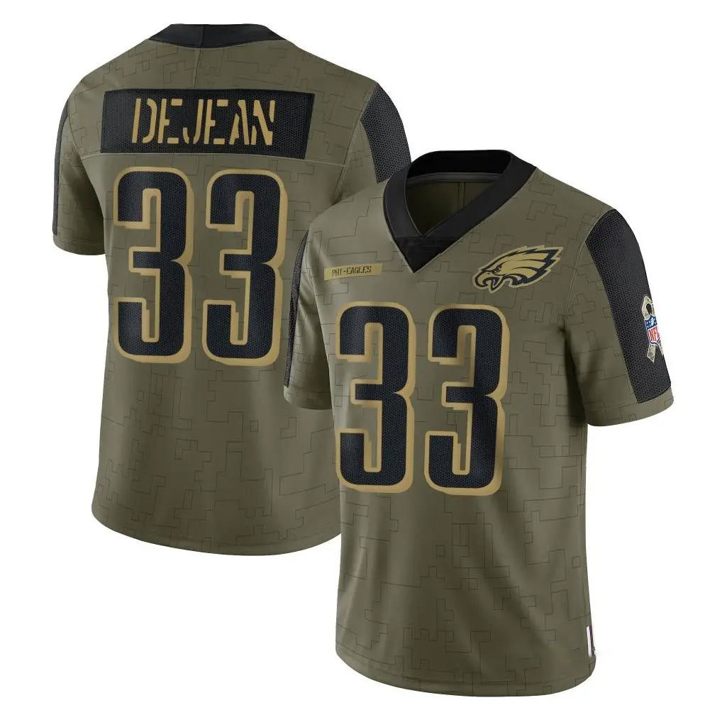 P.Eagles #33 Cooper DeJean Player Olive Salute To Service Limited Game Ldoa Stitched Jerseys