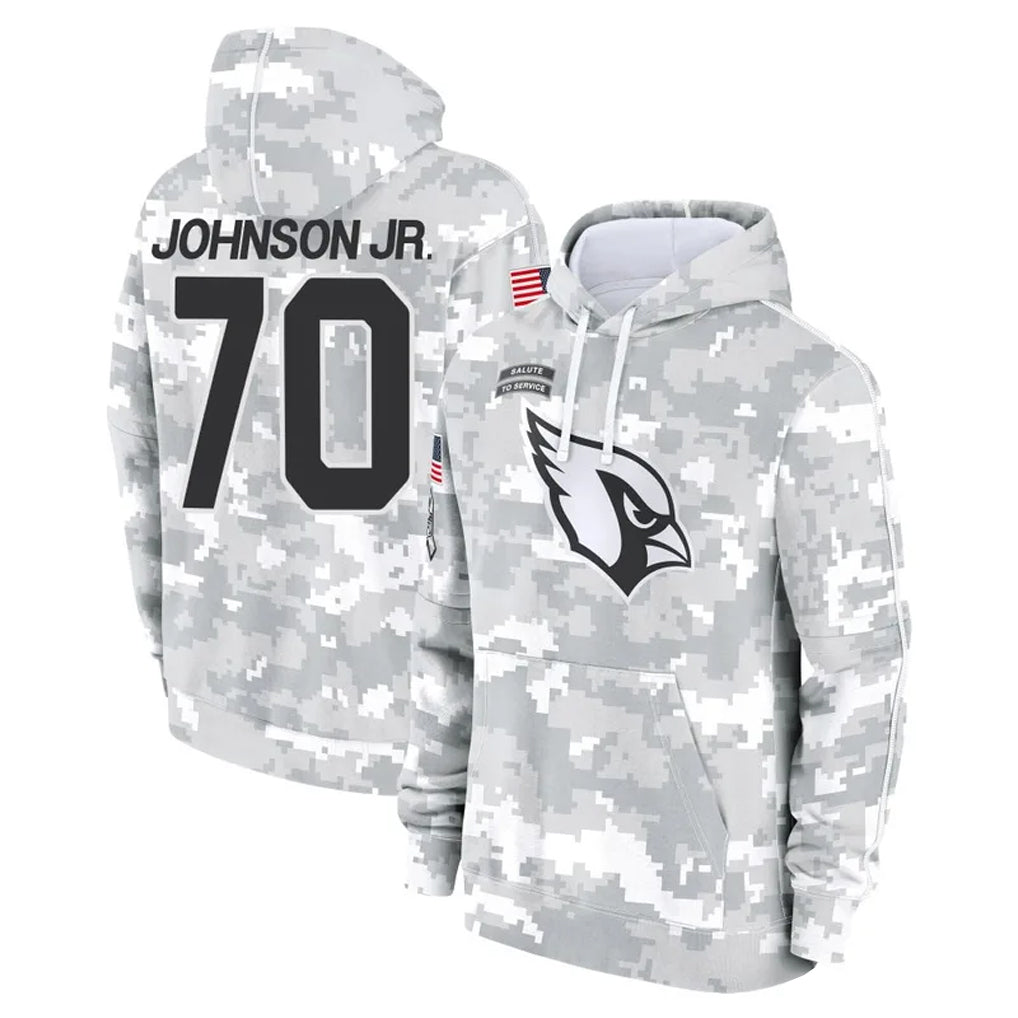 A.Cardinals #70 Paris Johnson Jr. Player Arctic Camo Limited Salute to Service Pullover Hoodies Game Ldoa Stitched Jerseys