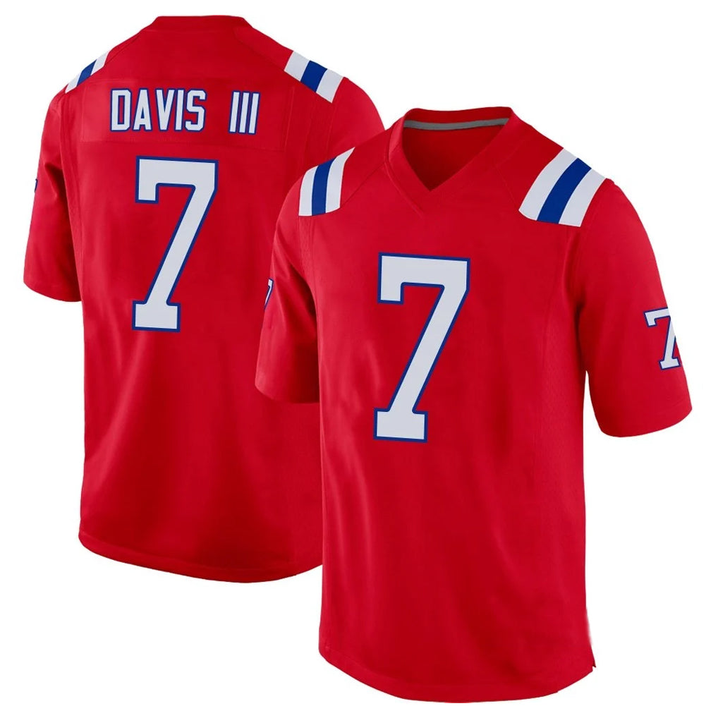 NE.Patriots #7 Carlton Davis III Player Red Home Game Ldoa Stitched Jerseys