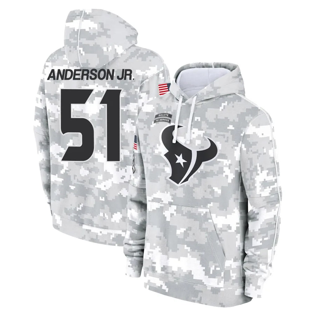 H.Texans #51 Will Anderson Jr. Player Arctic Camo Salute to Service Hoodies Limited Game Ldoa Stitched Jerseys