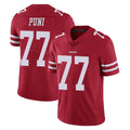 SF.49ers #77 Dominick Puni Player Red Limited Vapor Untouchable Home Game Ldoa Stitched Jerseys