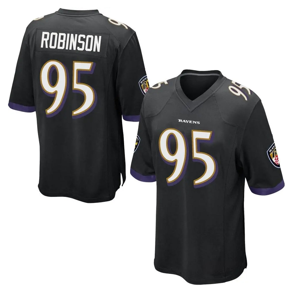 B.Ravens #95 Tavius Robinson Player Black Home Game Ldoa Stitched Jerseys