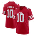 SF.49ers #10 Mac Jones Player Red Game Home Ldoa Stitched Jerseys