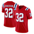NE.Patriots #32 TreVeyon Henderson Player Red Limited Vapor F.U.S.E. Home Game Ldoa Stitched Jerseys