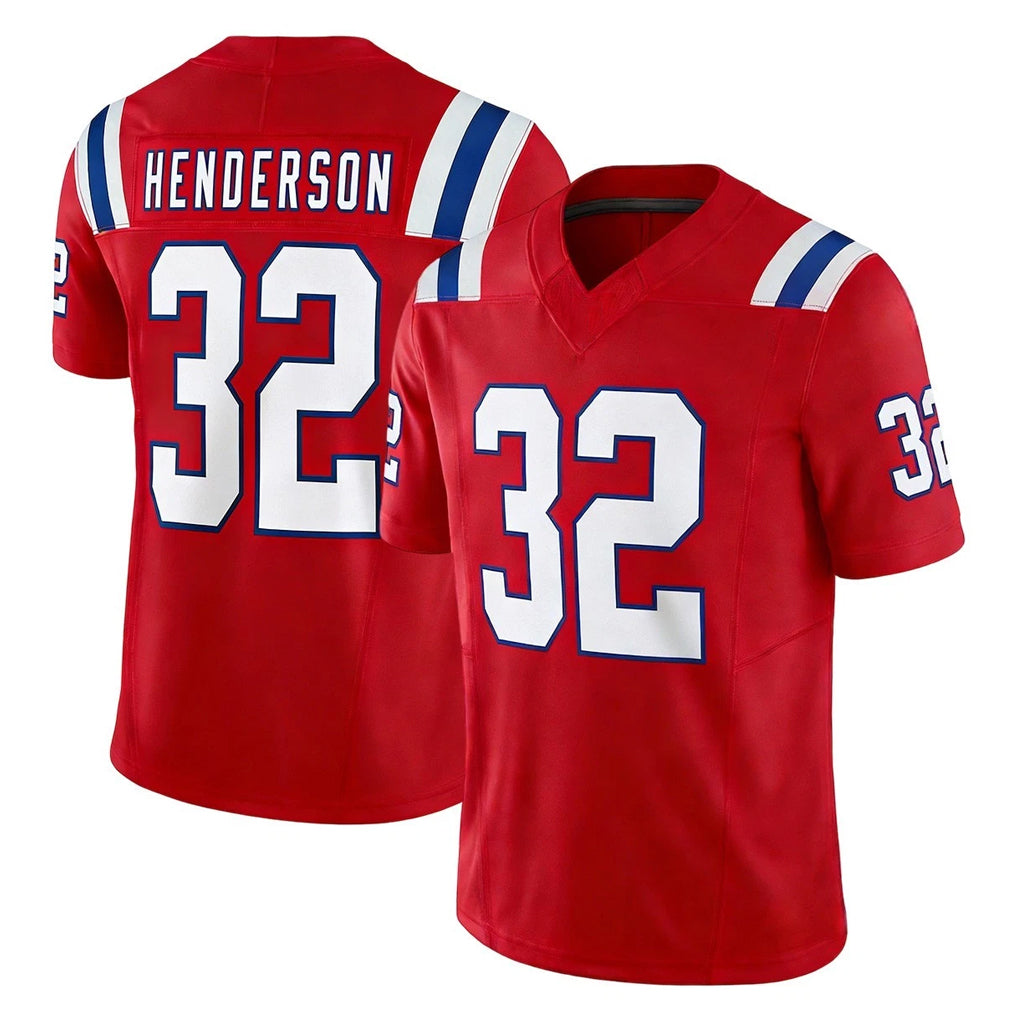 NE.Patriots #32 TreVeyon Henderson Player Red Limited Vapor F.U.S.E. Home Game Ldoa Stitched Jerseys