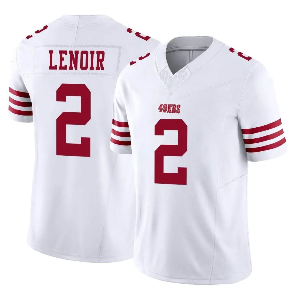 SF.49ers #2 Deommodore Lenoir Player White Limited Vapor F.U.S.E. Home Game Ldoa Stitched Jerseys