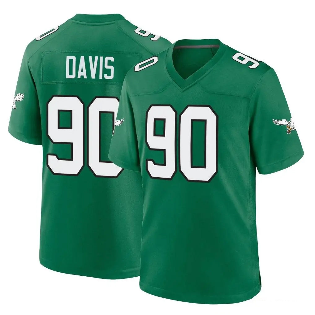 P.Eagles #90 Jordan Davis Player Green Kelly Alternate Home Game Ldoa Stitched Jerseys