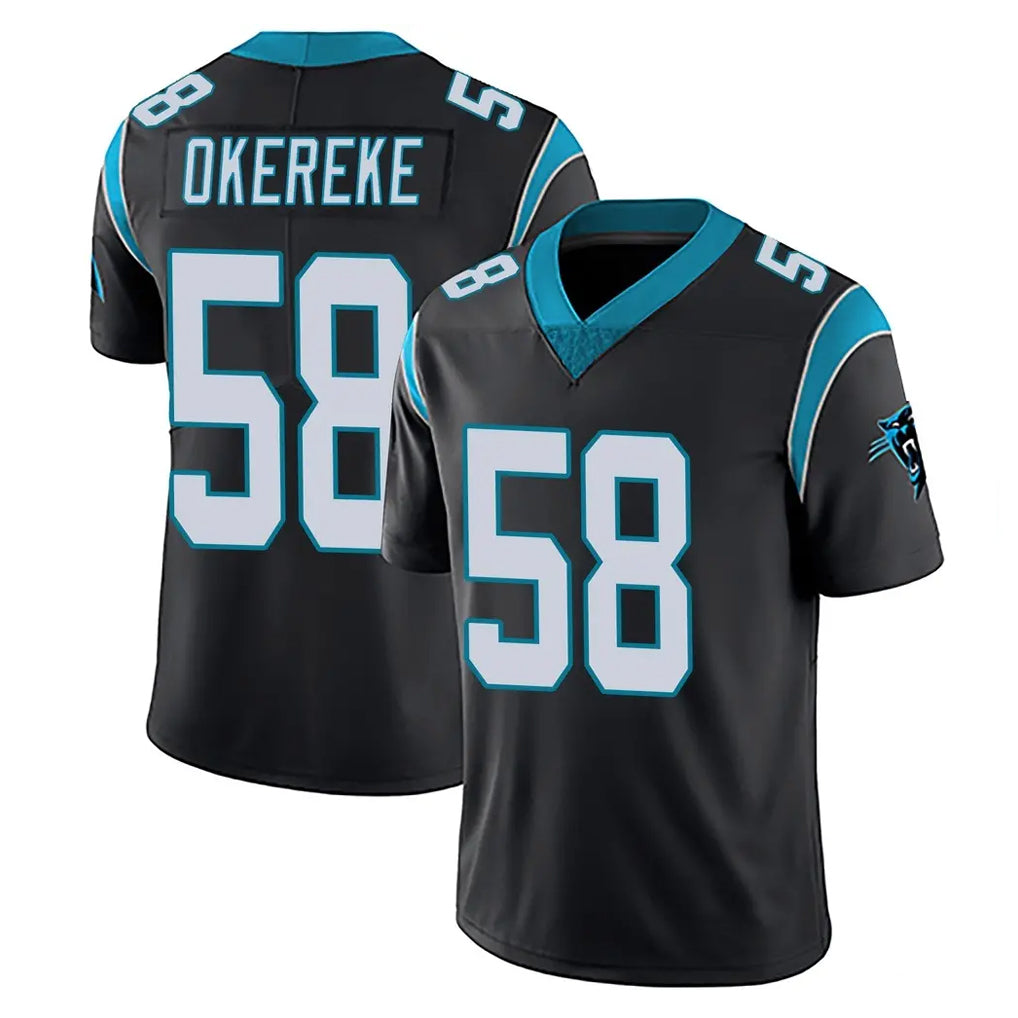 C.Panthers #58 Bobby Okereke Player Black Limited Home Game Ldoa Stitched Jerseys
