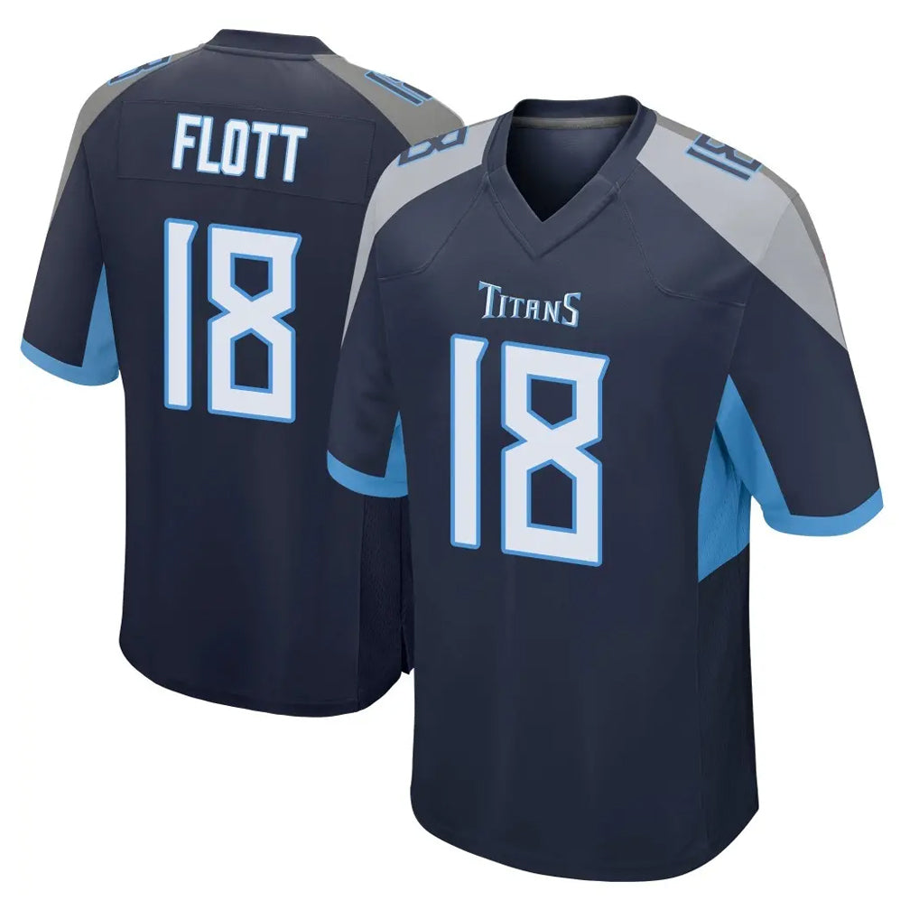 T.Titans #18 Cor'Dale Flott Player Navy Home Game Ldoa Stitched Jerseys