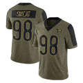C.Bears #98 Montez Sweat Player Olive Salute to Service Limited Ldoa Stitched Jerseys
