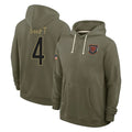 C.Bears #4 D'Andre Swift Player Olive Salute to Service Pullover Hoodies Limited Ldoa Stitched Jerseys