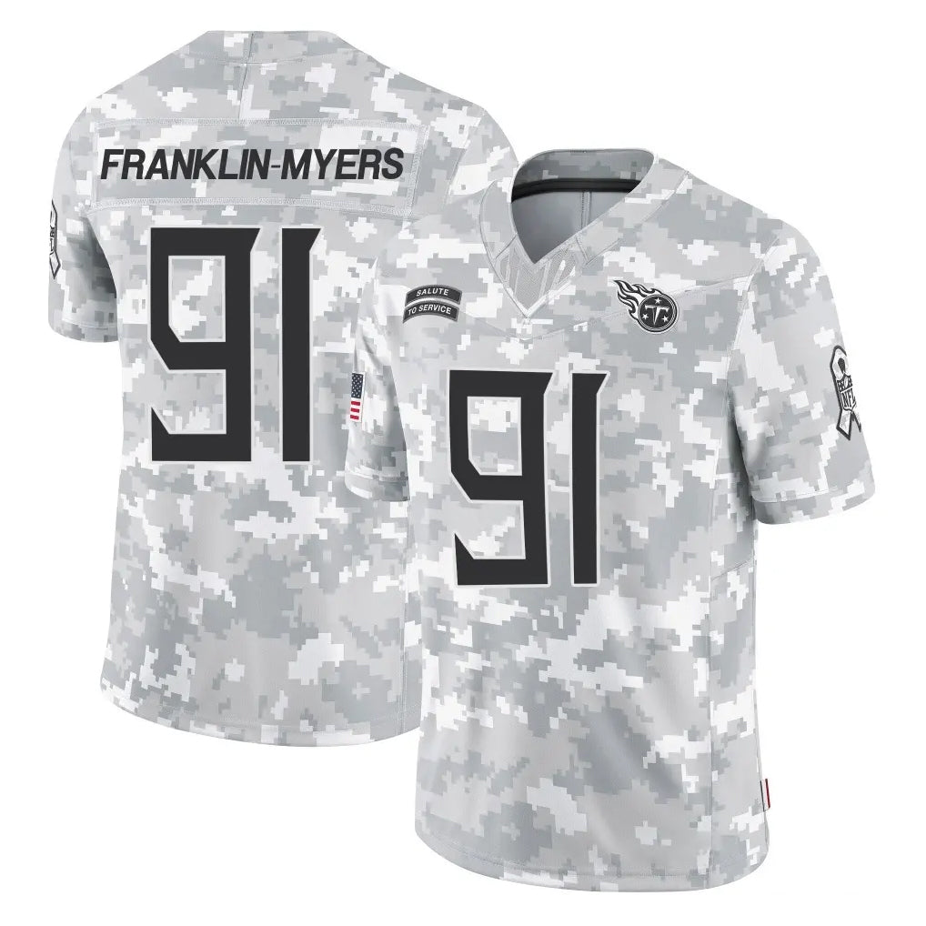 T.Titans #91 John Franklin-Myers Player Arctic Camo Limited Salute to Service Home Game Ldoa Stitched Jerseys