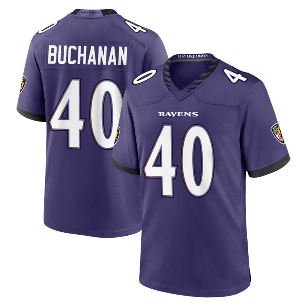 B.Ravens #40 Teddye Buchanan Player Purple Limited Home Game Ldoa Stitched Jerseys