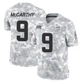 M.Vikings #9 J.J. McCarthy Player Arctic Camo Salute To Service Limited Game Ldoa Stitched Jerseys