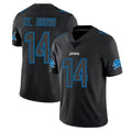 D.Lions #14 Amon-Ra St. Brown Player Black Impact Limited Home Game Ldoa Stitched Jerseys