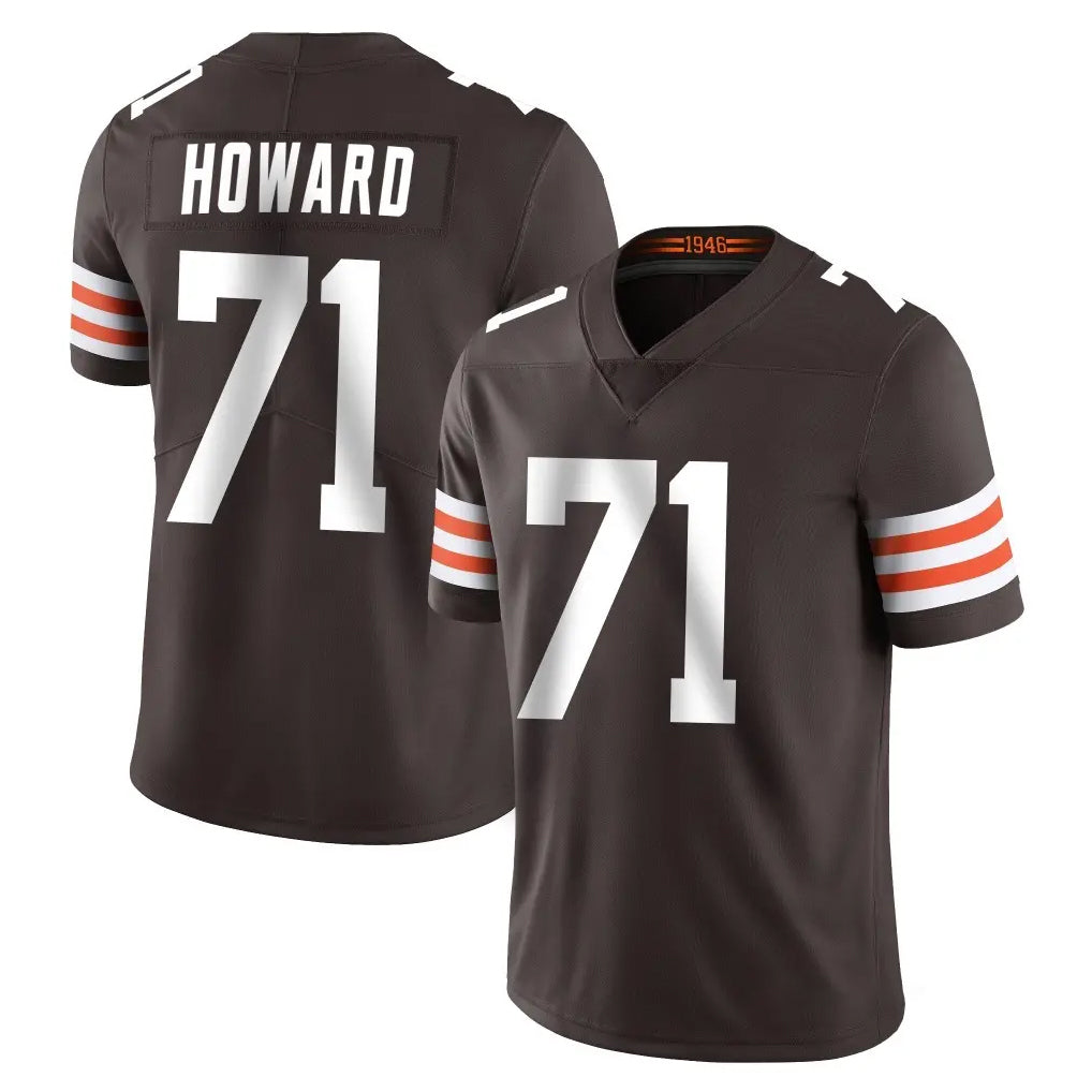 C.Browns #71 Tytus Howard Player Brown Color Vapor Untouchable Limited Home Game Ldoa Stitched Jerseys