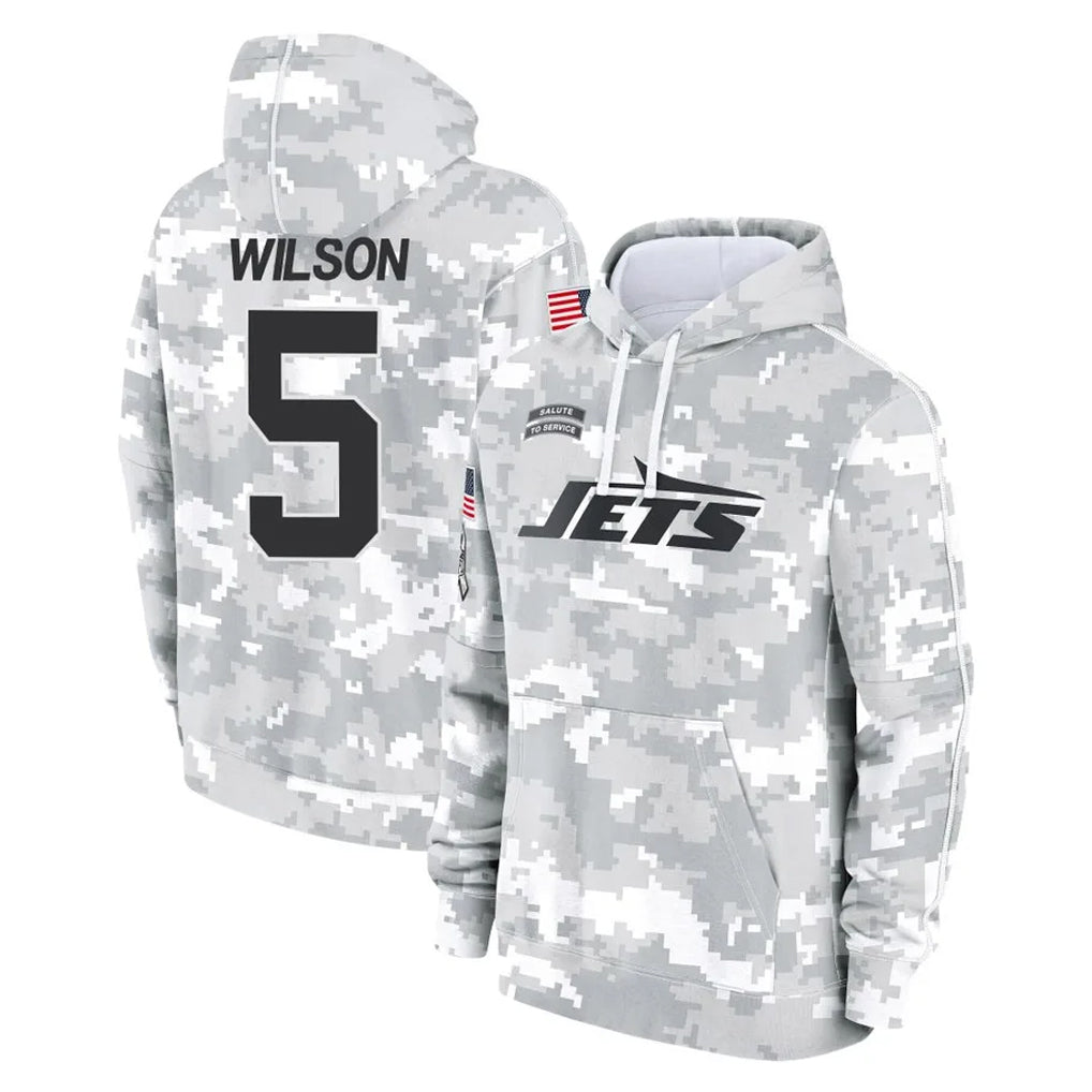 NY.Jets #5 Garrett Wilson Player Arctic Camo Salute to Service Pullover Hoodies Limited Game Ldoa Stitched Jerseys