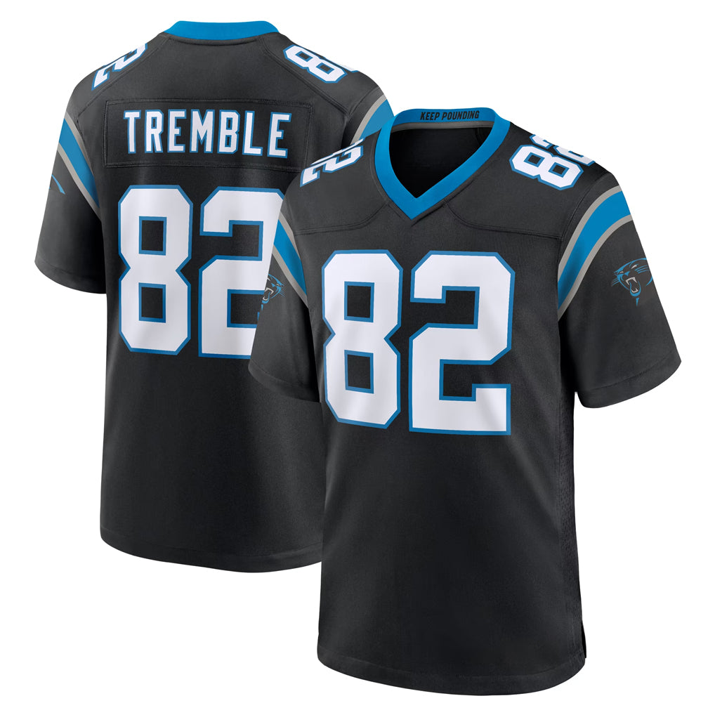 C.Panthers #82 Tommy Tremble Player Black Limited Home Game Ldoa Stitched Jerseys