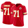 KC.Chiefs #71 Josh Simmons Player Red Limited Vapor F.U.S.E. Home Game Ldoa Stitched Jerseys