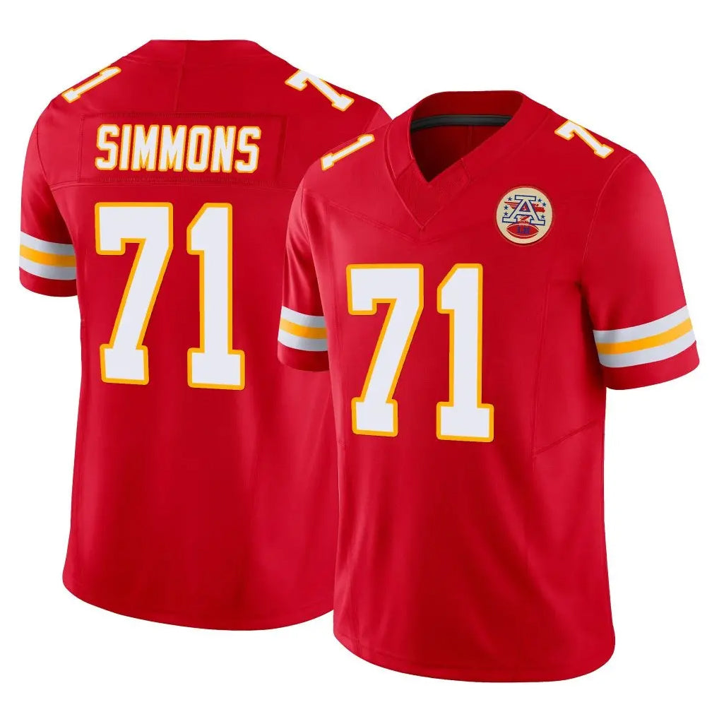 KC.Chiefs #71 Josh Simmons Player Red Limited Vapor F.U.S.E. Home Game Ldoa Stitched Jerseys