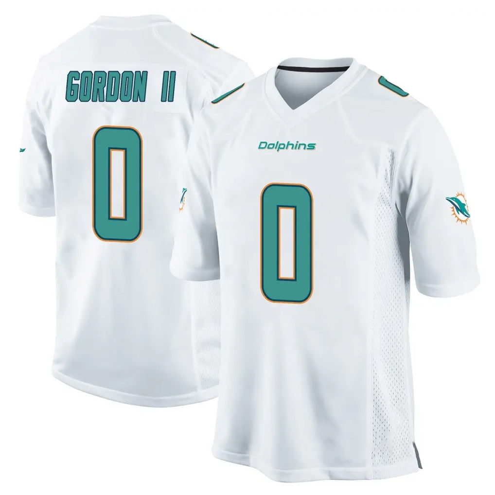 M.Dolphins #0 Ollie Gordon II Player White Home Game Ldoa Stitched Jerseys