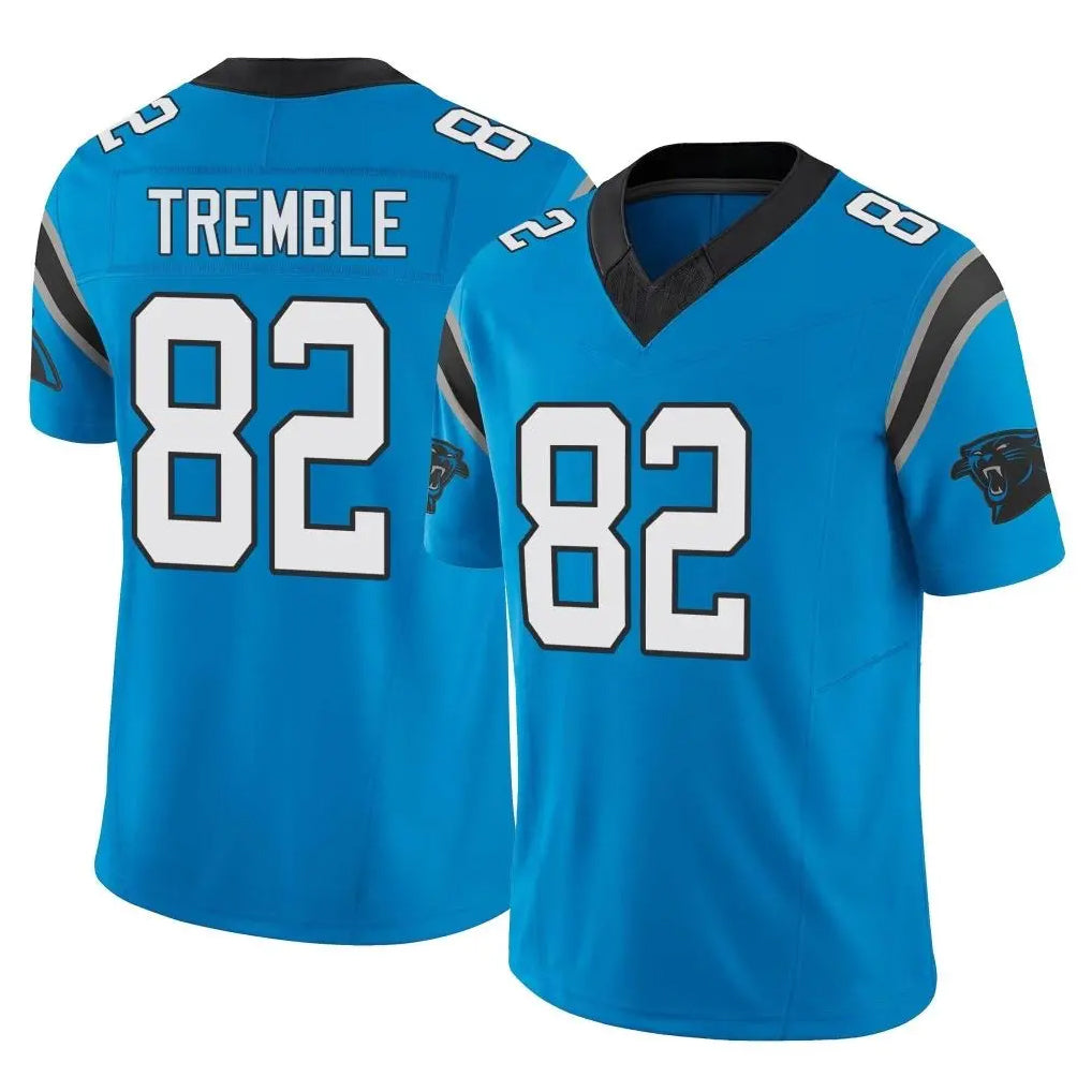 C.Panthers #82 Tommy Tremble Player Blue Vapor F.U.S.E. Limited Home Game Ldoa Stitched Jerseys