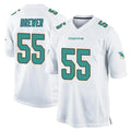 M.Dolphins #55 Aaron Brewer Player White Home Game Ldoa Stitched Jerseys