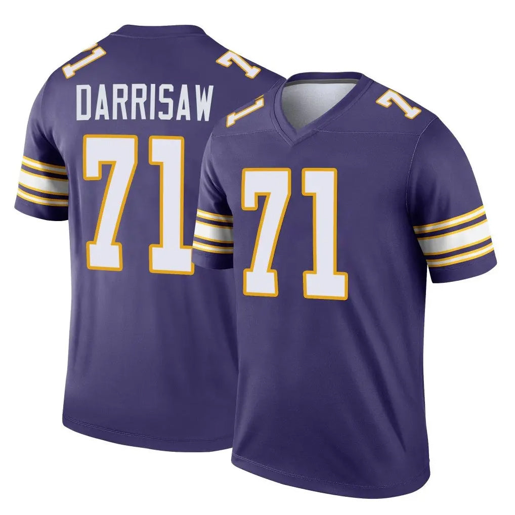 M.Vikings #71 Christian Darrisaw Player Purple Limited Classic Home Game Ldoa Stitched Jerseys