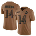 B.Ravens #14 Kyle Hamilton Player Brown Salute To Service Limited Ldoa Stitched Jerseys