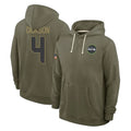 S.Seahawks #4 Michael Dickson Player Olive Salute to Service Pullover Hoodies Limited Ldoa Stitched Jerseys