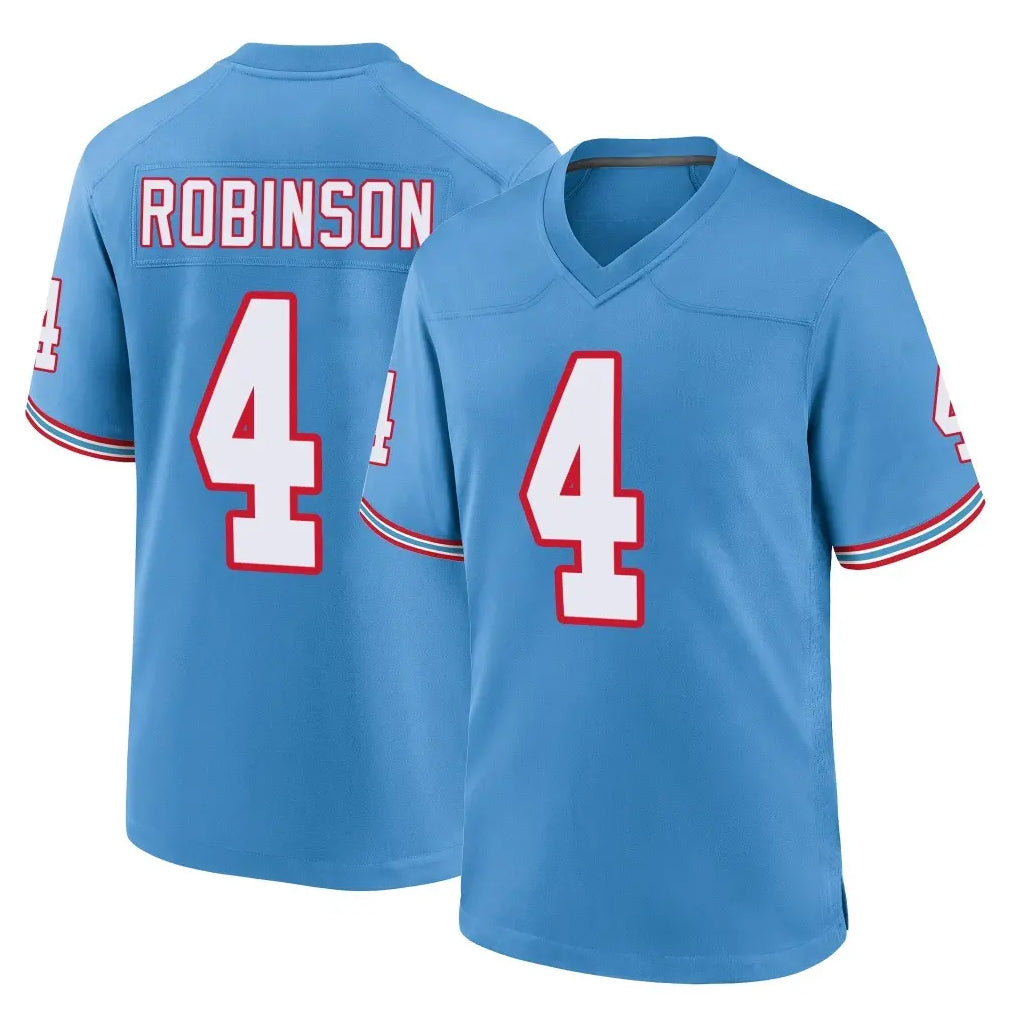 T.Titans #4 Wan'Dale Robinson Player Light Blue Oilers Throwback Home Game Ldoa Stitched Jerseys