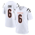 C.Bengals #6 Brian Cook Player White Home Game Ldoa Stitched Jerseys