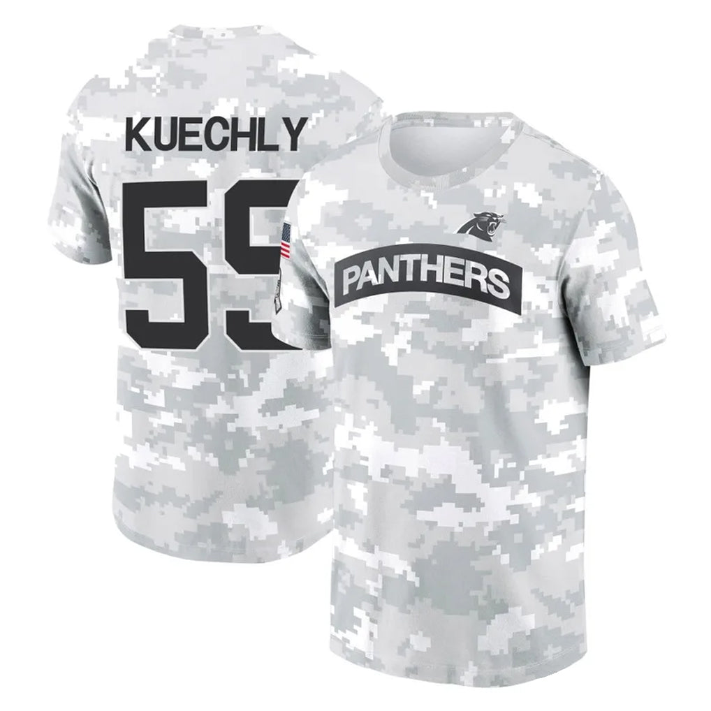 C.Panthers #59 Luke Kuechly Player Arctic Camo Salute to Service T-Shirt Hoodies Ldoa Stitched Jerseys