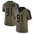 S.Seahawks #91 Byron Murphy II Player Olive Salute To Service Limited Game Ldoa Stitched Jerseys