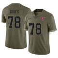 TB.Buccaneers #78 Tristan Wirfs Player Olive Limited Salute To Service Home Game Ldoa Stitched Jerseys