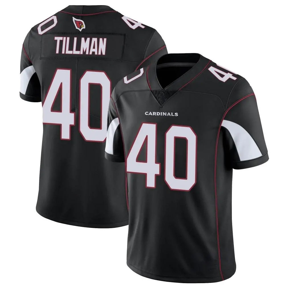 A.Cardinals #40 Pat Tillman Player Black Vapor Limited Home Game Ldoa Stitched Jerseys