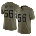 IN.Colts #56 Quenton Nelson Player Olive Salute To Service Limited Ldoa Stitched Jerseys
