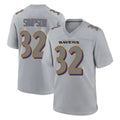 B.Ravens #32 Trenton Simpson Player Gray Color Rush Vapor Untouchable Game Ldoa Stitched Jerseys