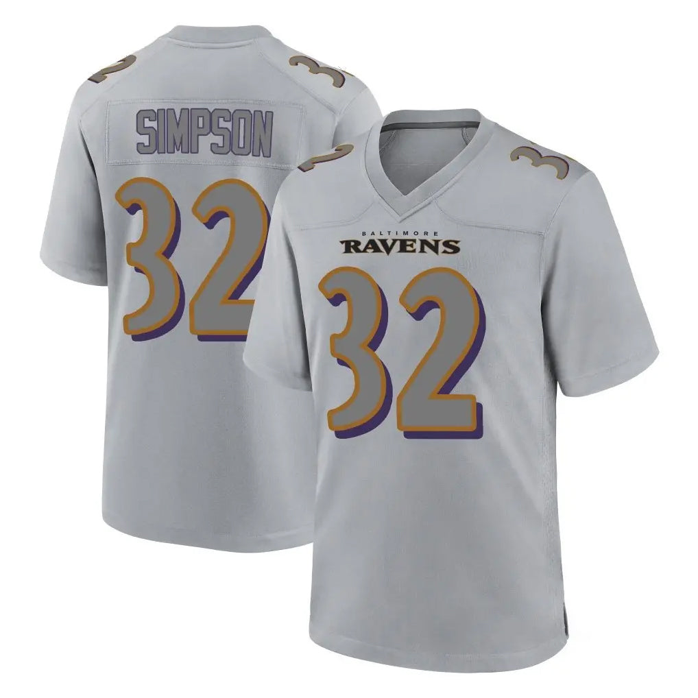 B.Ravens #32 Trenton Simpson Player Gray Color Rush Vapor Untouchable Game Ldoa Stitched Jerseys