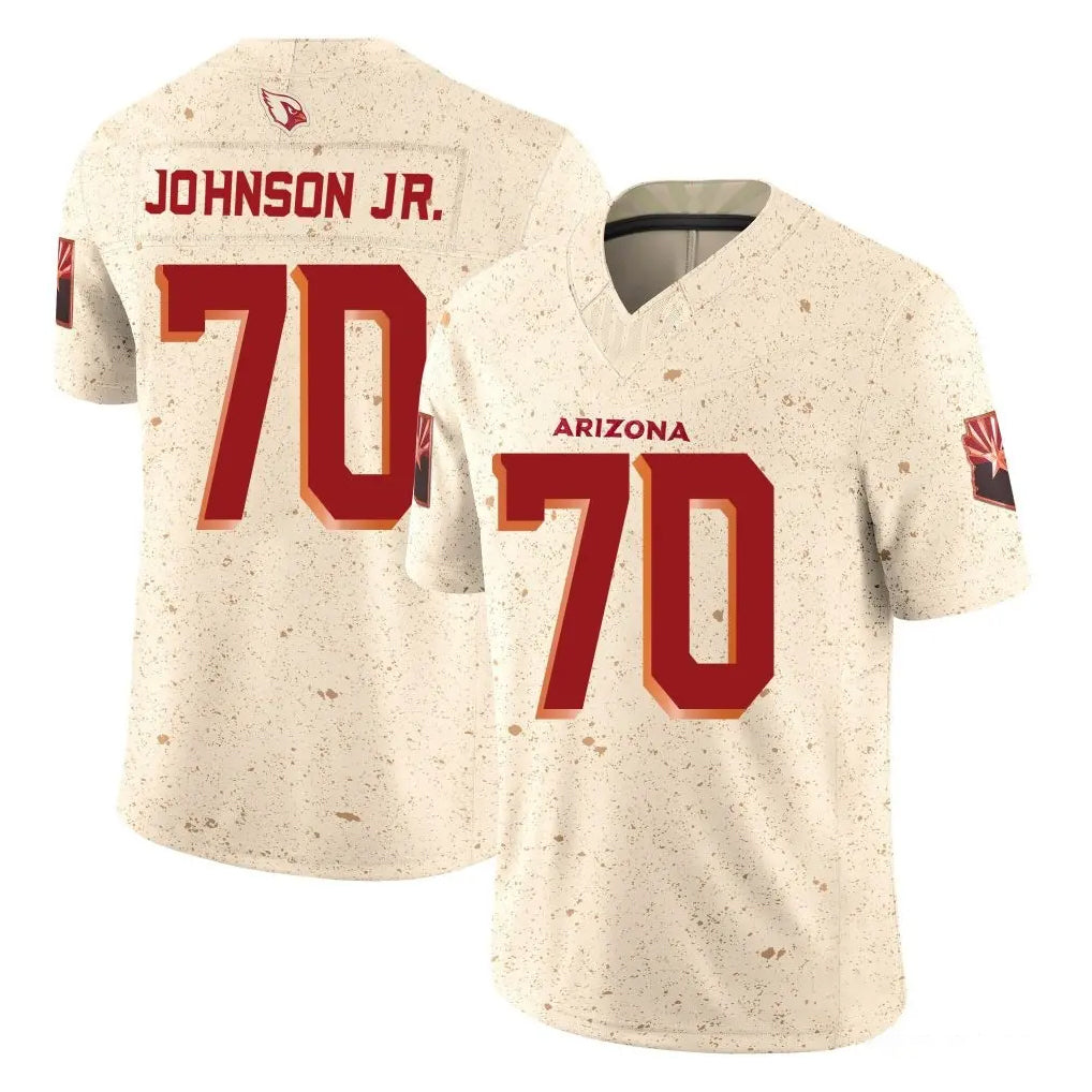 A.Cardinals #70 Paris Johnson Jr. Player Cream Rivalries Collection Vapor Limited Home Game Ldoa Stitched Jerseys