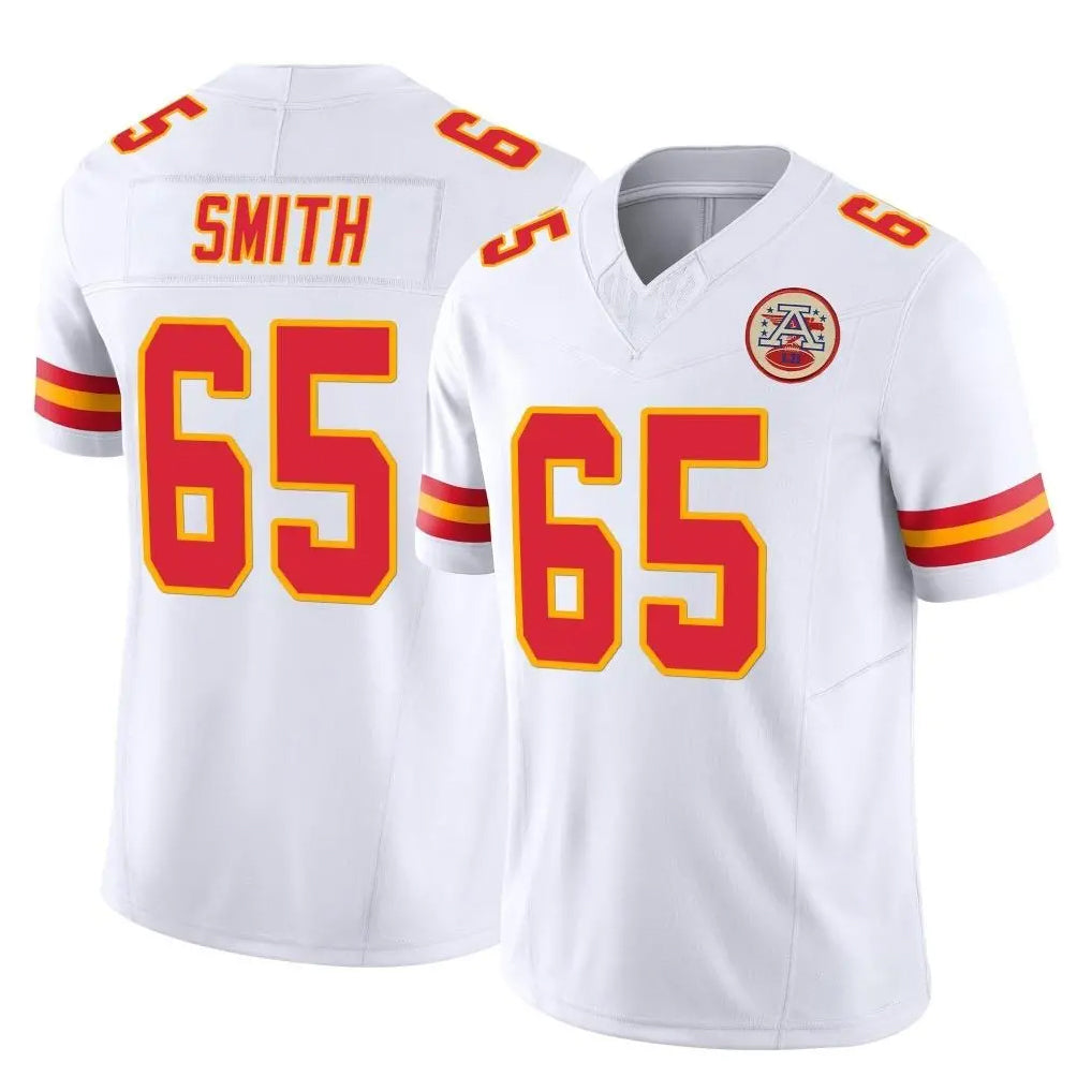 KC.Chiefs #65 Trey Smith Player White Limited Vapor F.U.S.E. Home Game Ldoa Stitched Jerseys