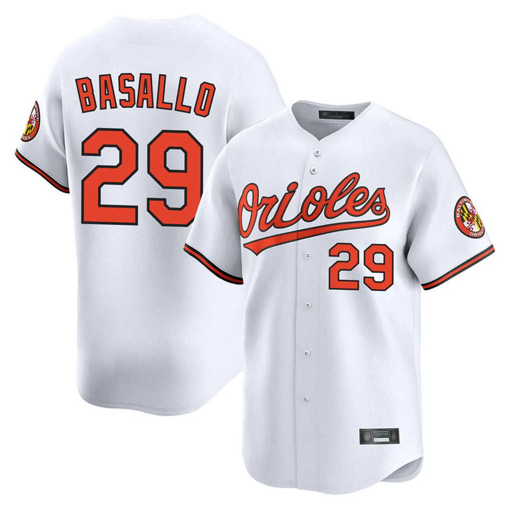 B.Orioles #29 Samuel Basallo Player White Limited Home Game Ldoa Stitched Jerseys