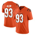 C.Bengals #93 Jonathan Allen Player Orange Vapor Untouchable Limited Home Game Ldoa Stitched Jerseys